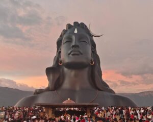 Adiyogi Statue: 112-foot Adiyogi statue at Isha Yoga Center representing Lord Shiva – the first yogi
